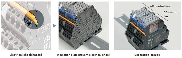 절연판을 사용하여 감전 방지 및 그룹 분리가 더 쉬워